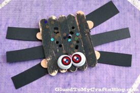 Popsicle Stick Spiders - Kid Craft Idea For Halloween