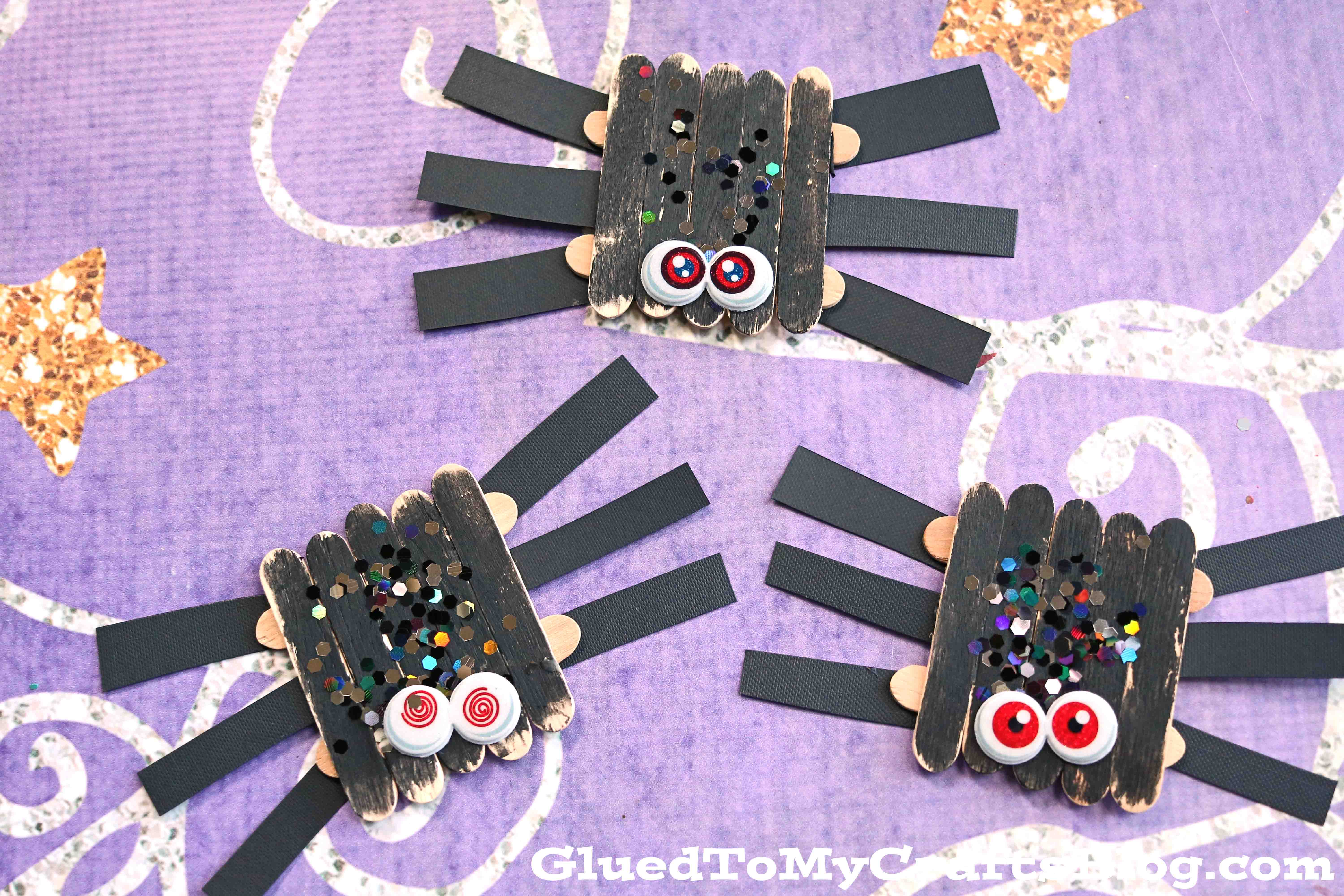 Popsicle Stick Spiders - Kid Craft Idea For Halloween