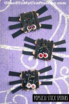 Popsicle Stick Spiders - Kid Craft Idea For Halloween