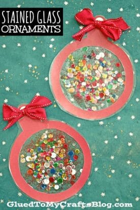 Stained Glass Ornaments - Kid Craft w/free printable template