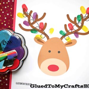Thumbprint Christmas Reindeer - Free Printable