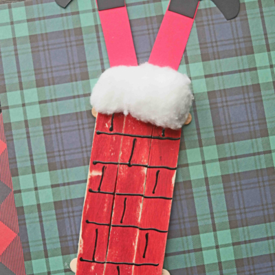 Popsicle Stick Santa Stuck in a Chimney