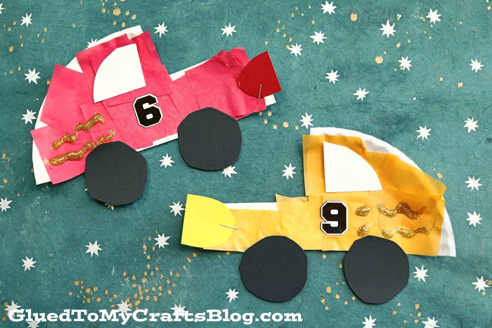 Paper Plate Race Cars Kids Craft