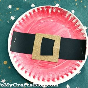 Painted Paper Plate Santa Belly - Kid Craft Idea For Christmas