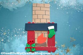 Popsicle Stick Christmas Fireplace - Kid Craft