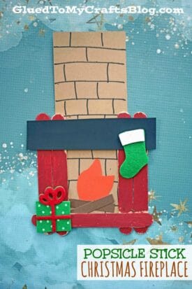 Popsicle Stick Christmas Fireplace - Kid Craft