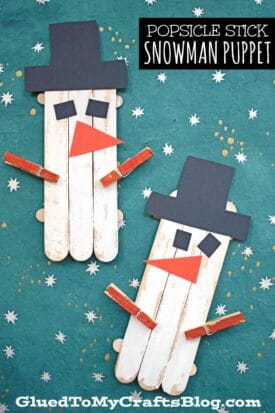 Popsicle Stick Snowman Puppet - Kid Craft