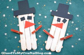 Popsicle Stick Snowman Puppet - Kid Craft