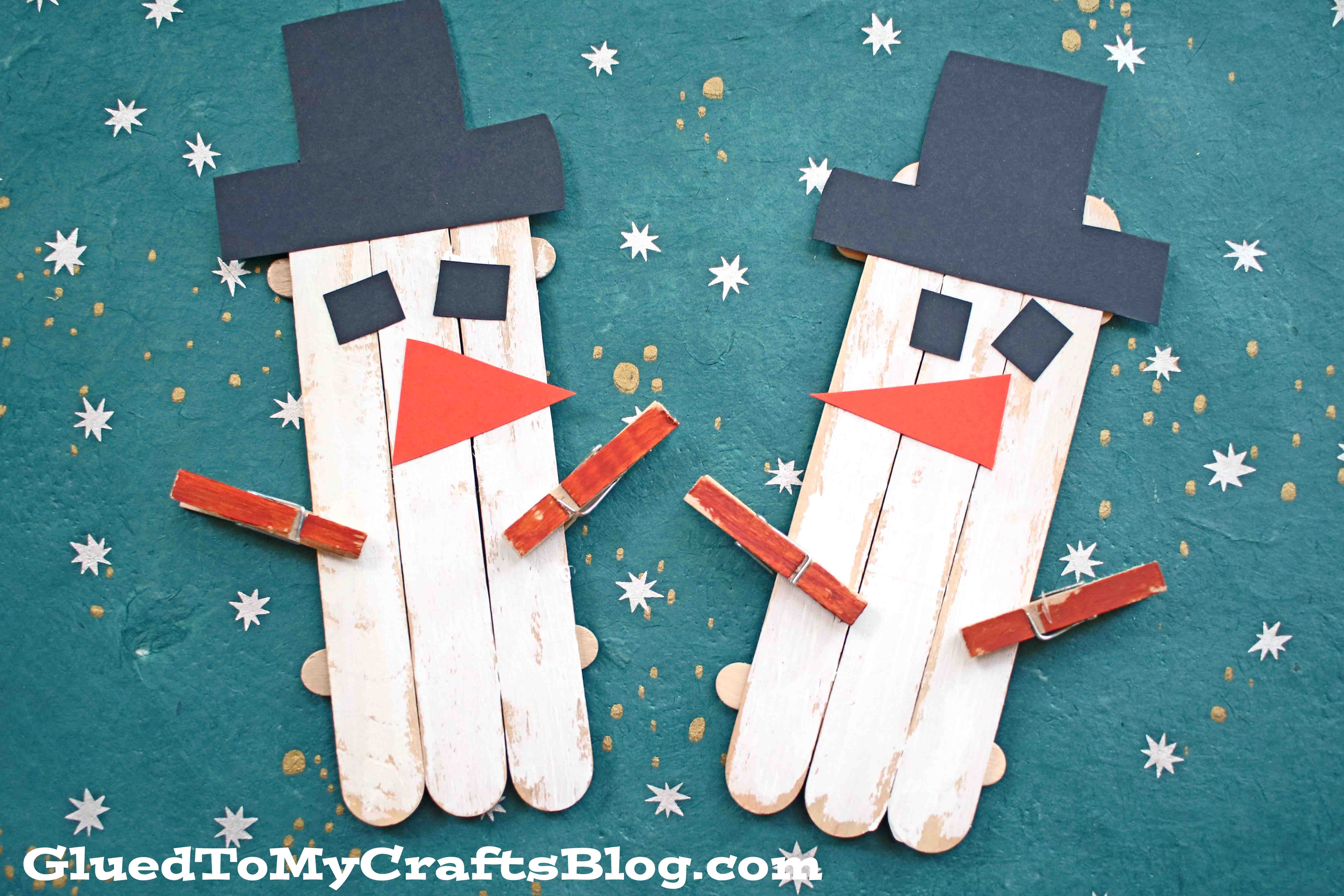 Popsicle Stick Snowman Puppet - Kid Craft