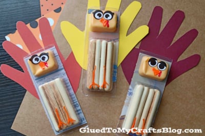 Cheese & Cracker Turkey Classroom Snack Idea