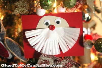 Cupcake Liner Santa Beard Cards