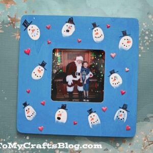 Thumbprint Snowman Frame - Kid Craft Idea For Winter