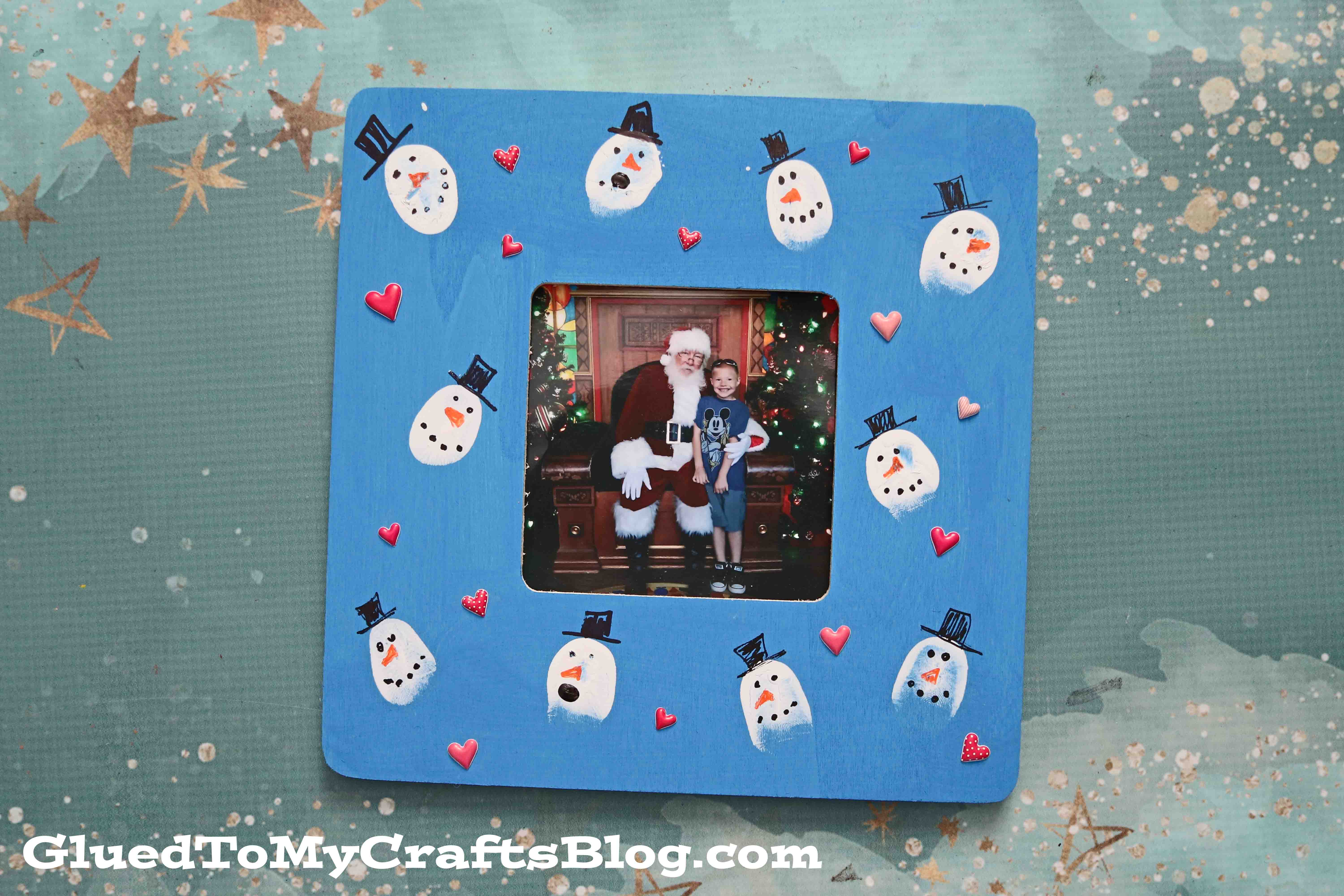 Thumbprint Snowman Frame - Kid Craft Idea For Winter