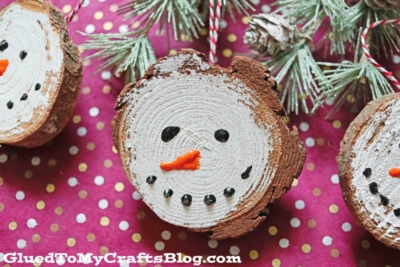 Wood Slice Snowmen Ornaments For Your Christmas Tree
