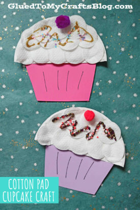 Paper Plate & Cotton Pad Cupcakes - Kid Craft Idea