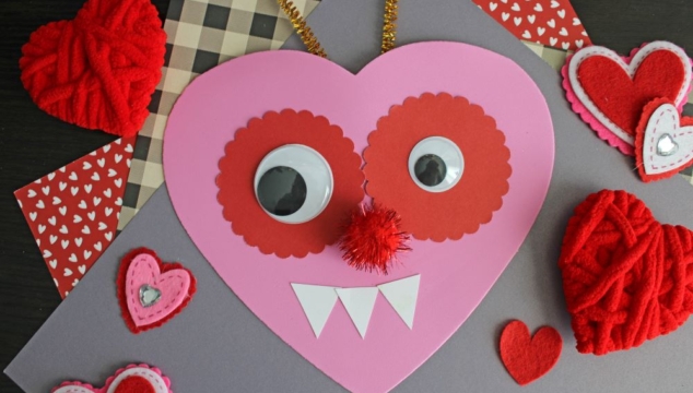 Heart Shaped Valentine Monster Craft
