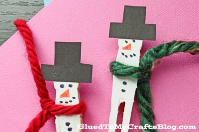 Clothespin Snowman Puppet Craft Idea For Kids