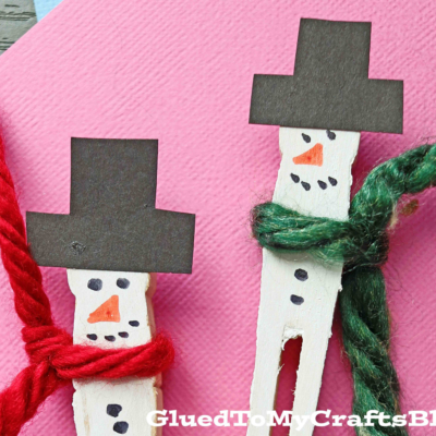 Clothespin Snowman Puppet Craft Idea For Kids