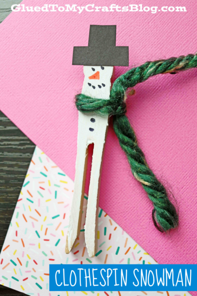 Clothespin Snowman Puppet Craft Idea For Kids