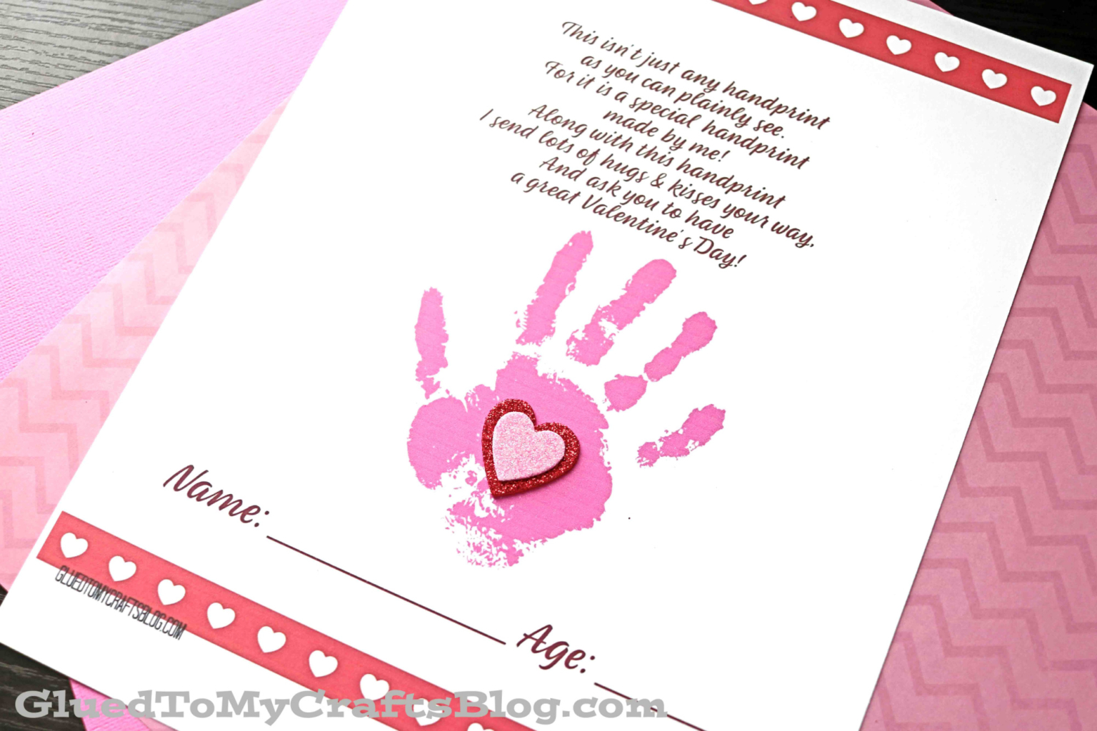 Handprint Valentine Poem Keepsake