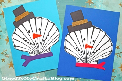 Paper Seashell Snowmen Craft Idea For Winter