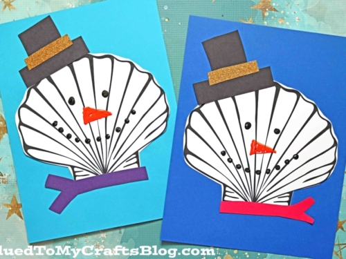Paper Seashell Snowmen Craft Idea For Winter