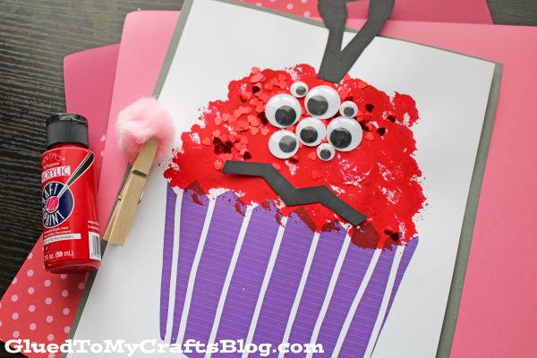 Love Monster Cupcake Craft Idea