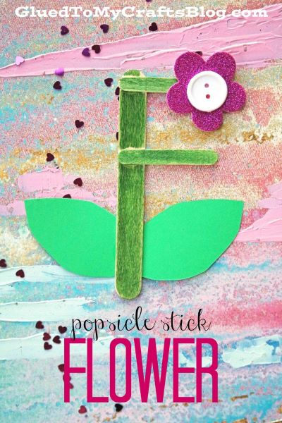 "F" Is For Flower - Popsicle Stick Craft Idea