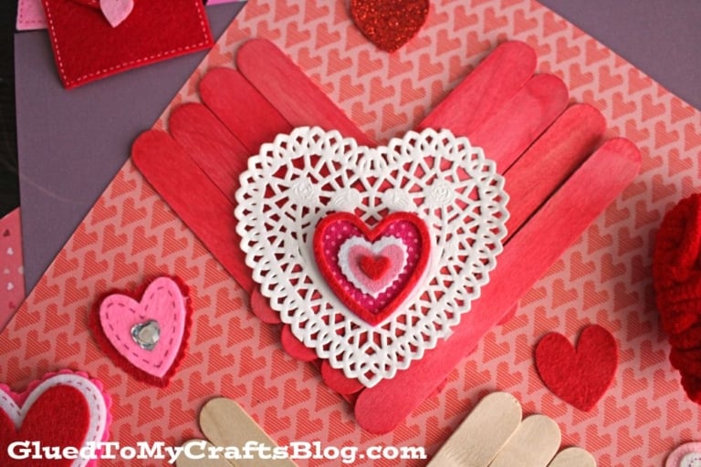 Popsicle Stick Heart Craft Idea For Kids