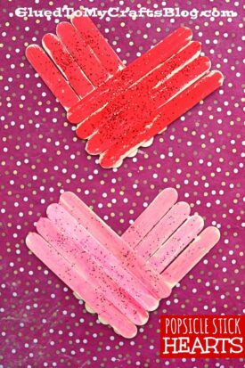 Popsicle Stick Hearts - Kid Craft For Valentine's Day