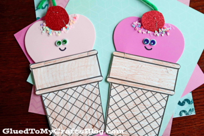 Heart Shaped Valentine Ice Cream Cone - Kid Craft