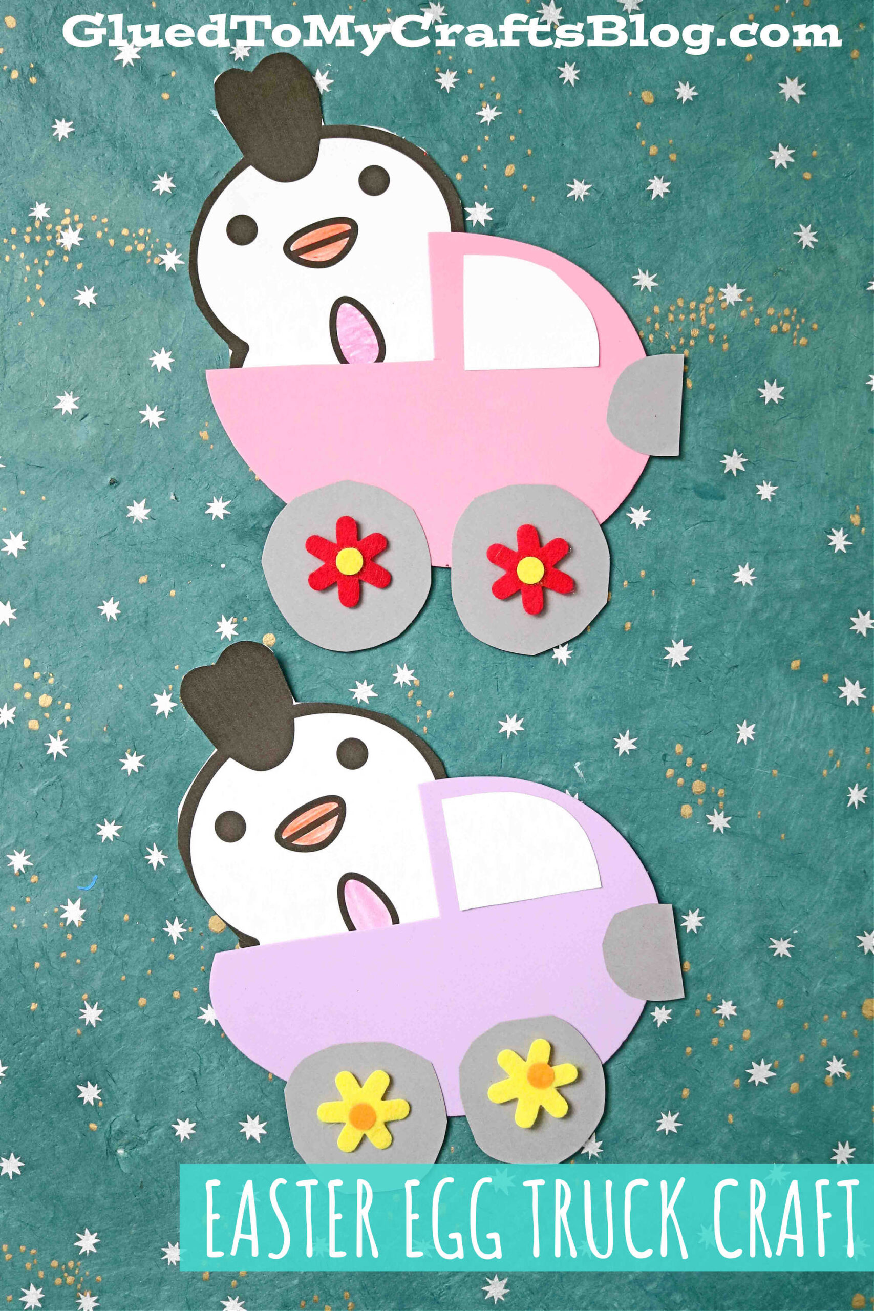 Craft Foam Easter Egg Trucks