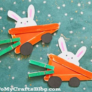 Popsicle Stick Carrot Cars - Kid Craft