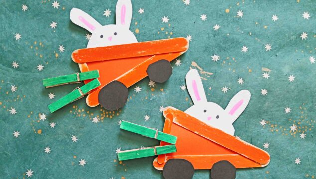 Popsicle Stick Carrot Cars - Kid Craft