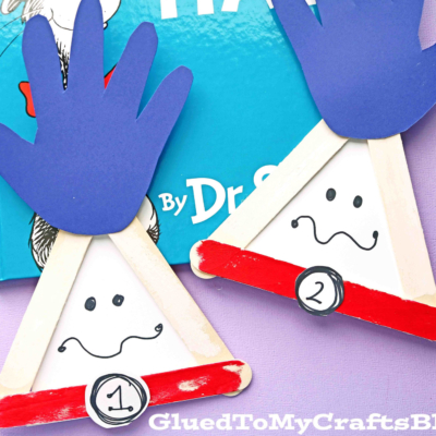Popsicle Stick Thing 1 & 2 - Cat In The Hat Craft