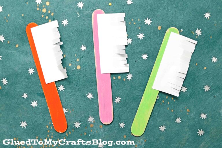 Popsicle Stick Toothbrushes Craft Idea For Kids