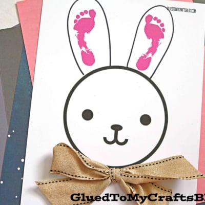 Baby Footprints Bunny Keepsake Printable For Easter