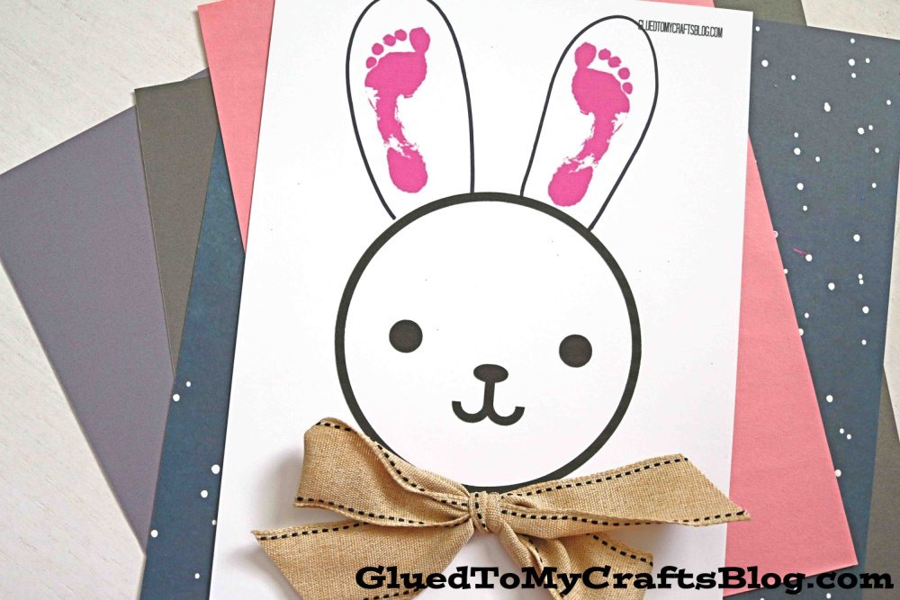 Baby Footprints Bunny Keepsake Printable For Easter