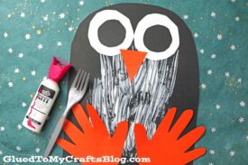 Paper and Fork Painted Penguin - Kid Craft Idea For Winter