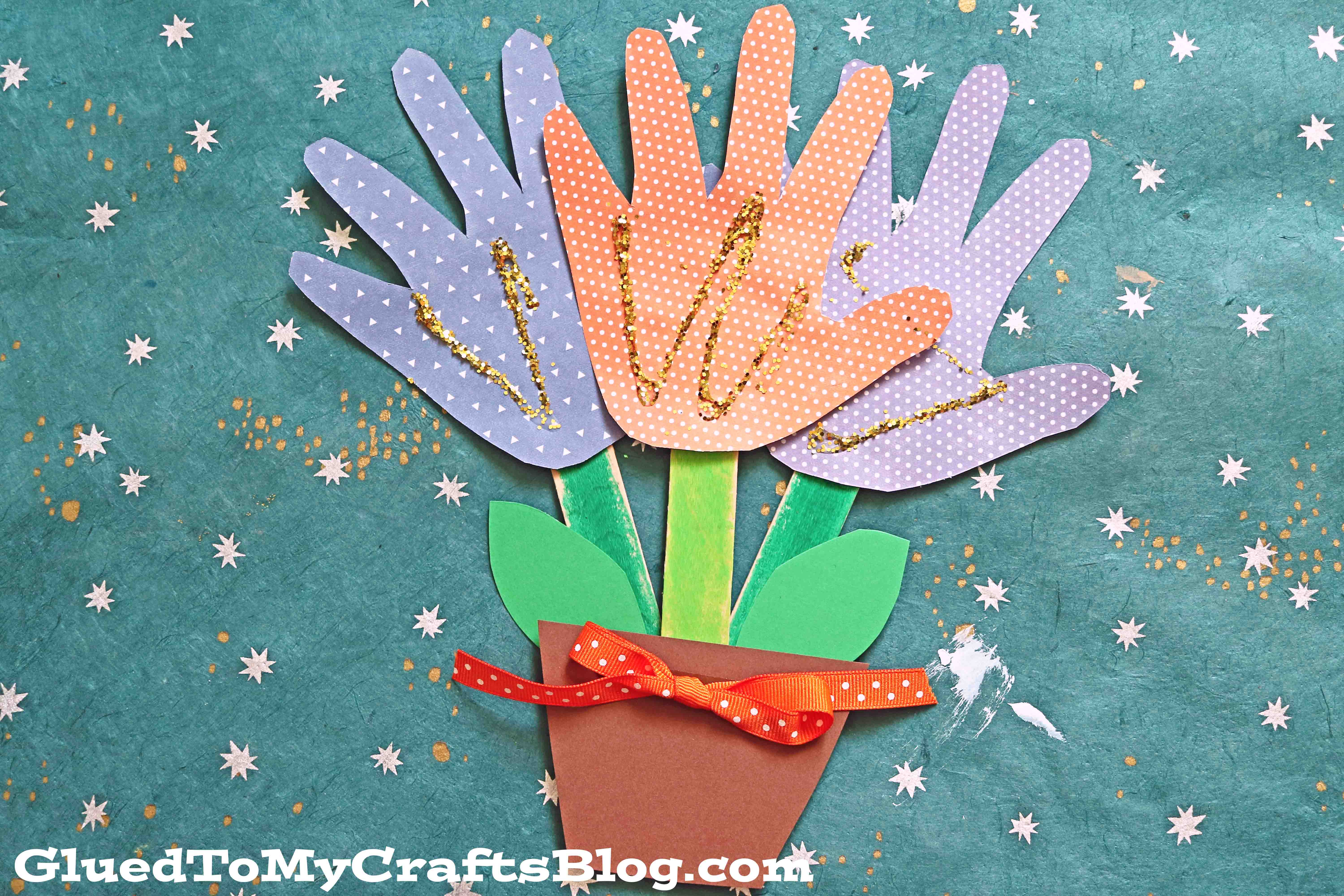 Paper Handprint Flower Bouquet
