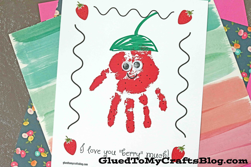 Handprint Love You Berry Much - Valentine's Day Keepsake