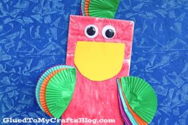 Paper Bag Cupcake Liner Parrot Puppet - Kid Craft