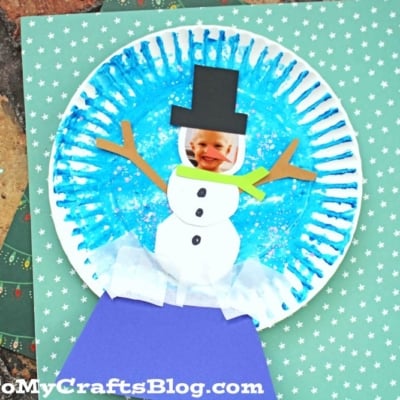 Paper Plate Snowman Snow Globe