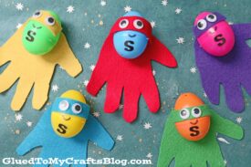 Upcycled Plastic Egg Superhero Puppets - Easter Kid Craft