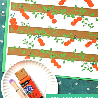 Pom Pom Painted Carrot Patch - Easter Craft Idea For Kids