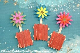 Popsicle Stick Flower Pot Magnets - Kid Craft Idea For Spring
