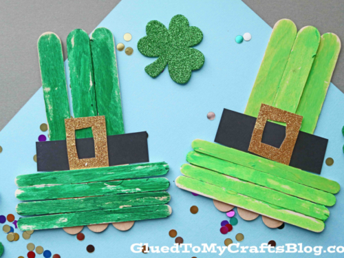 Popsicle Stick Leprechaun Hat Craft For St. Patrick's Day