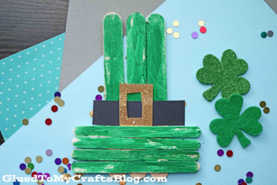 Popsicle Stick Leprechaun Hat Craft For St. Patrick's Day