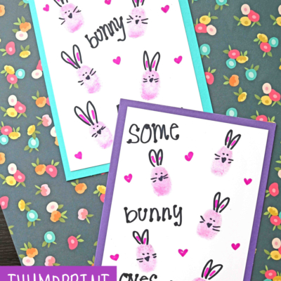 Thumbprint Bunny Cards For Easter