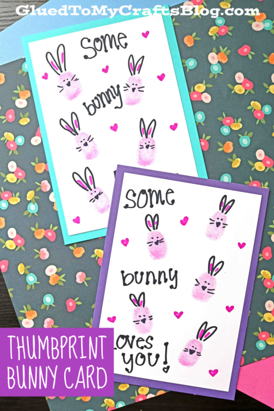 Thumbprint Bunny Cards For Easter
